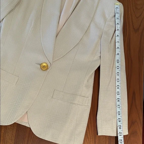 NWT Saville Suit Skirt & Blazer Classic Business Style Beige/Cream 6P Vintage - Picture 9 of 16